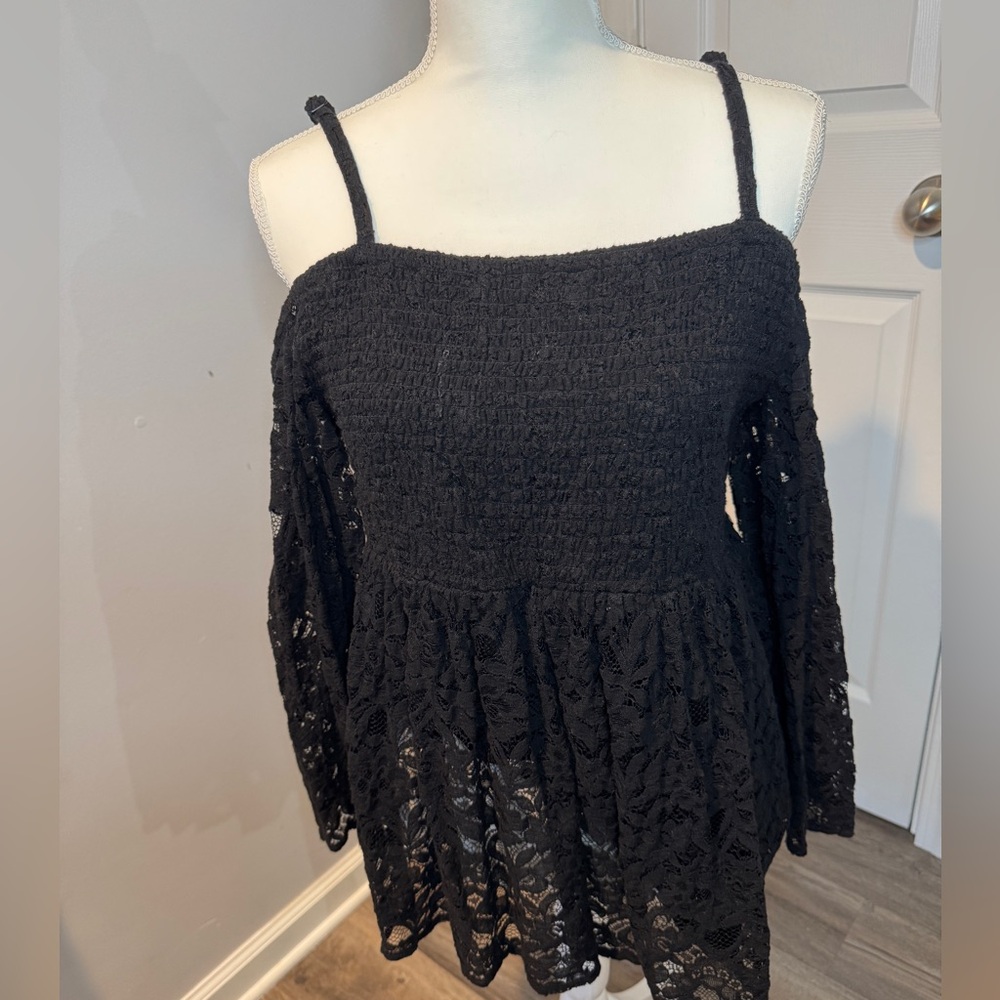 Torrid Black Cold Shoulder Blouse